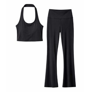 Muses Only High Waist Barre Flared Legging + Halter Set